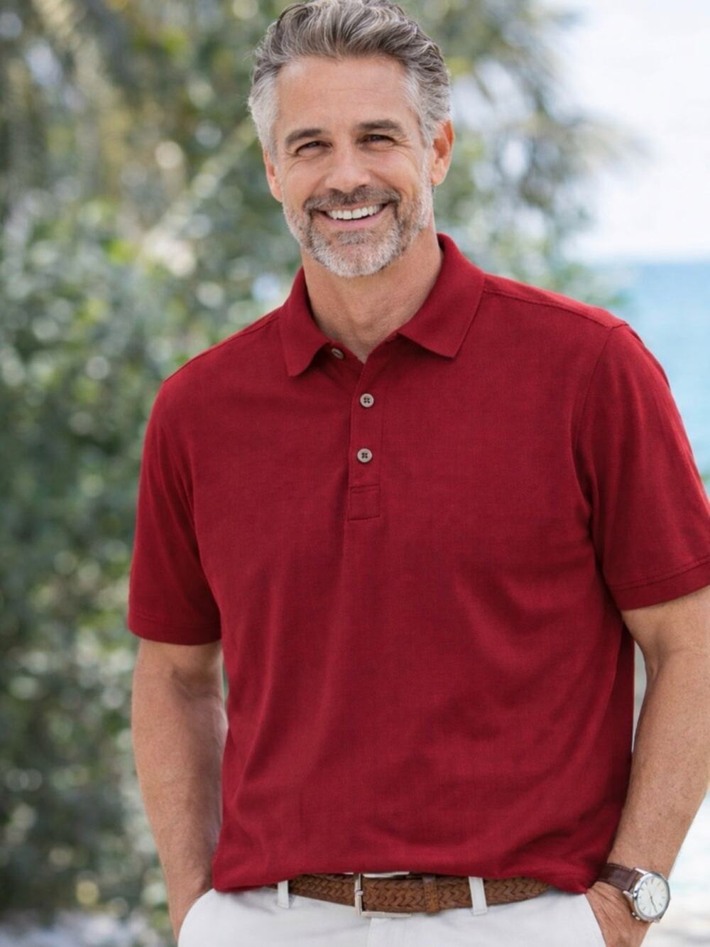 Tommy Bahama Red Polo Shirt Men’s Short Sleeve Casual Classic Fit Size Large